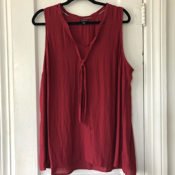 torrid Tops - Torrid Burgundy Tank with Tie Neck Detail